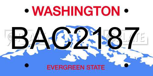 BAC2187 Washington License Plate