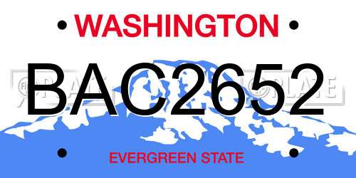 BAC2652 Washington License Plate