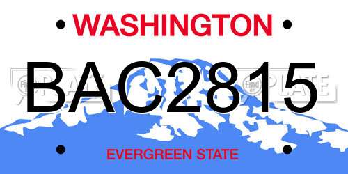 BAC2815 Washington License Plate