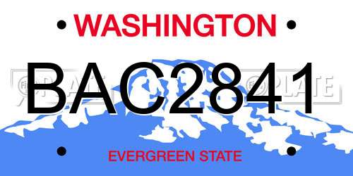 BAC2841 Washington License Plate