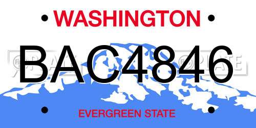 BAC4846 Washington License Plate