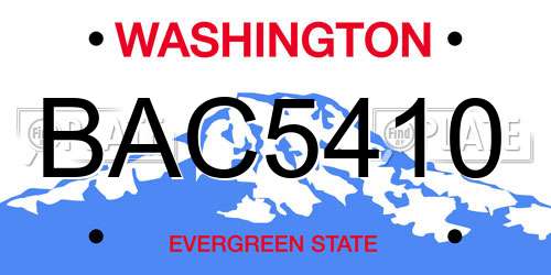 BAC5410 Washington License Plate