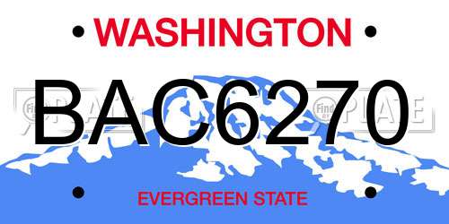 BAC6270 Washington License Plate