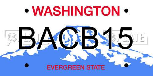BACB15 Washington License Plate
