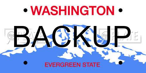 BACKUP Washington License Plate