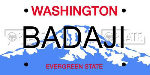BADAJI Washington License Plate