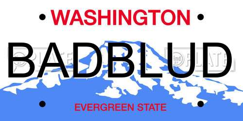 BADBLUD Washington License Plate