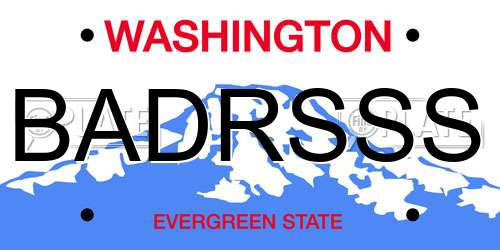 BADRSSS Washington License Plate