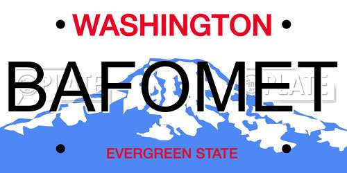 BAFOMET Washington License Plate