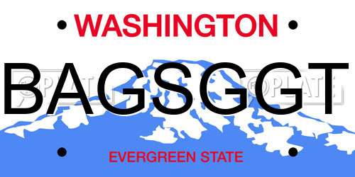 BAGSGGT Washington License Plate