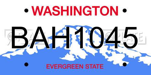 BAH1045 Washington License Plate