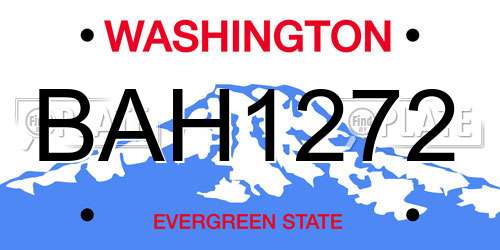 BAH1272 Washington License Plate