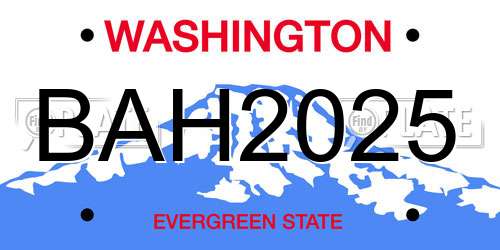BAH2025 Washington License Plate