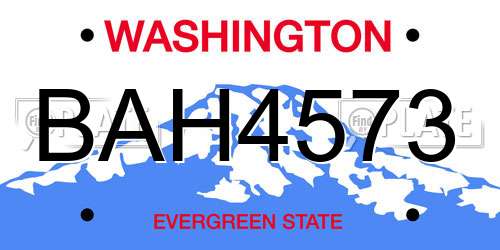 BAH4573 Washington License Plate