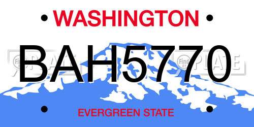 BAH5770 Washington License Plate