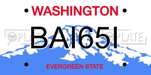 BAI65I Washington License Plate