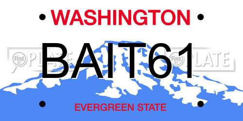 BAIT61 Washington License Plate