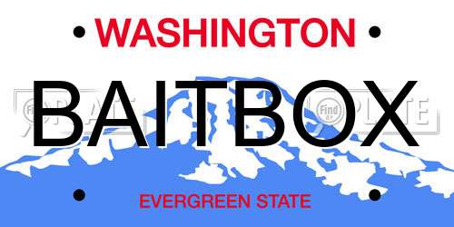 BAITBOX Washington License Plate