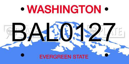 BAL0127 Washington License Plate