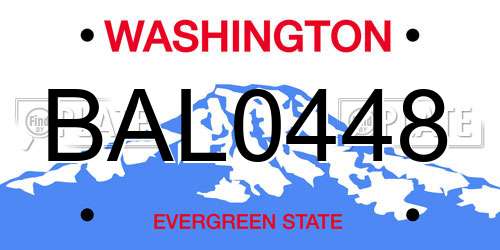 BAL0448 Washington License Plate