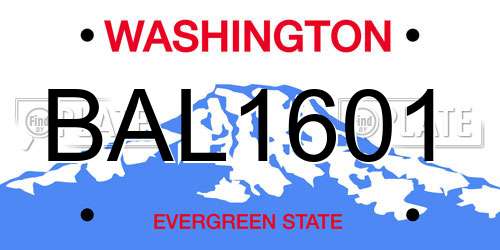 BAL1601 Washington License Plate