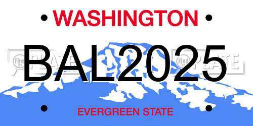 BAL2025 Washington License Plate