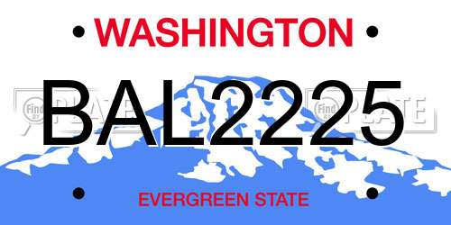 BAL2225 Washington License Plate