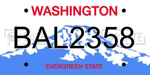 BAL2358 Washington License Plate