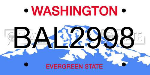 BAL2998 Washington License Plate