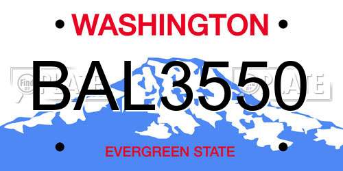 BAL3550 Washington License Plate