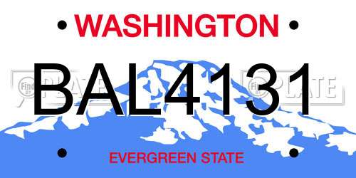 BAL4131 Washington License Plate
