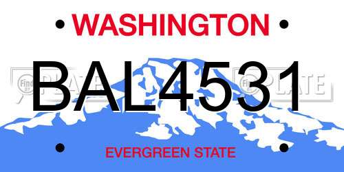 BAL4531 Washington License Plate