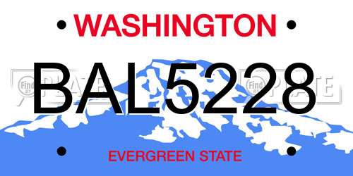 BAL5228 Washington License Plate