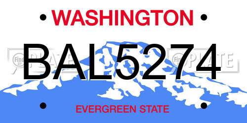 BAL5274 Washington License Plate