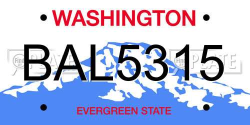 BAL5315 Washington License Plate