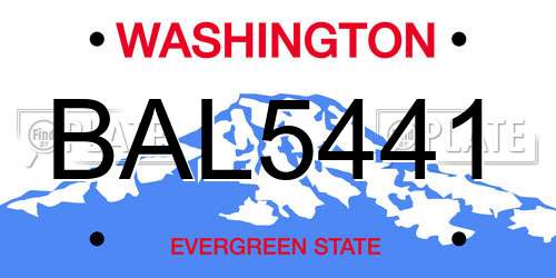 BAL5441 Washington License Plate
