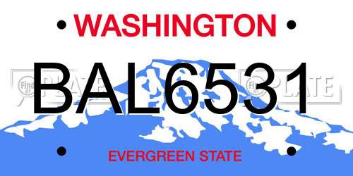 BAL6531 Washington License Plate