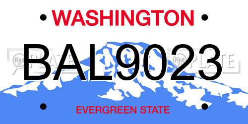 BAL9023 Washington License Plate