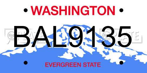 BAL9135 Washington License Plate