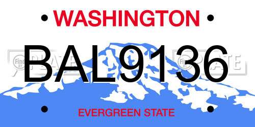 BAL9136 Washington License Plate
