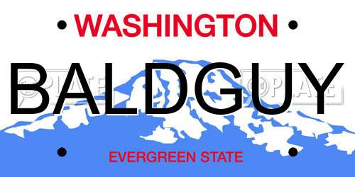 BALDGUY Washington License Plate