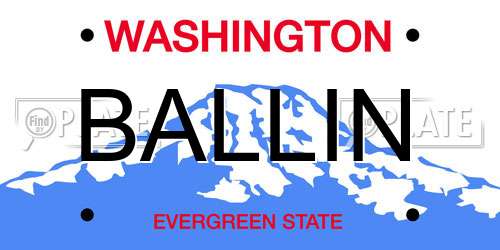 BALLIN Washington License Plate