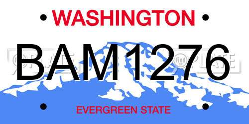 BAM1276 Washington License Plate