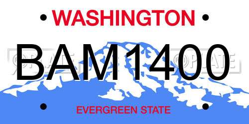 BAM1400 Washington License Plate