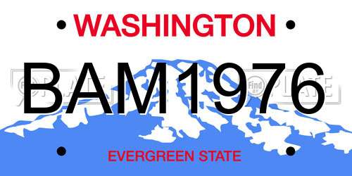 BAM1976 Washington License Plate