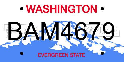 BAM4679 Washington License Plate