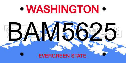 BAM5625 Washington License Plate