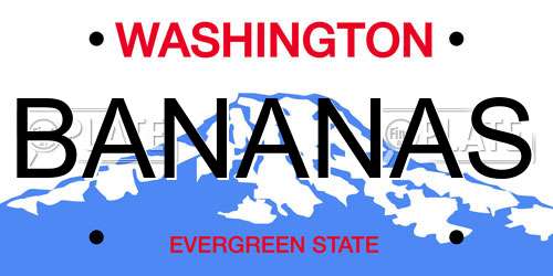 BANANAS Washington License Plate