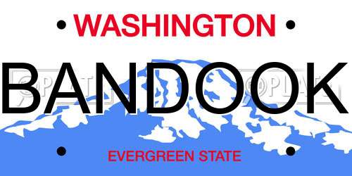 BANDOOK Washington License Plate