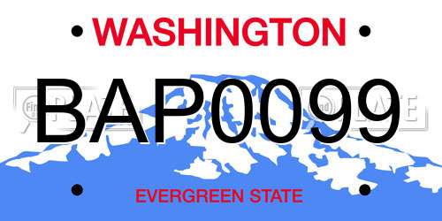 BAP0099 Washington License Plate